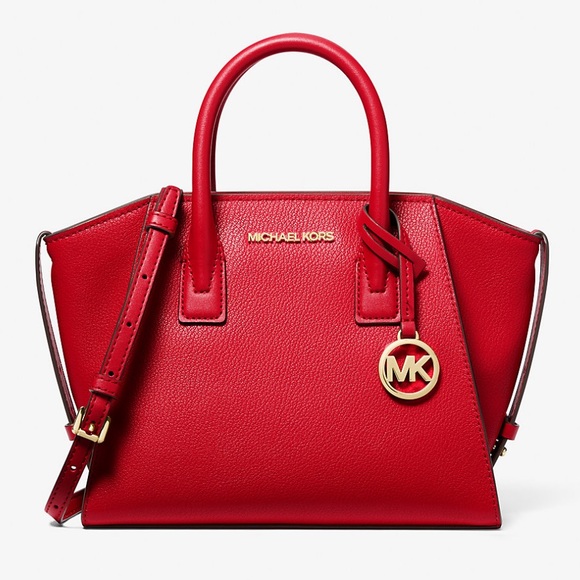 NWT Michael Kors Avril Small Top-Zip Satchel Bright Red - Picture 4 of 15